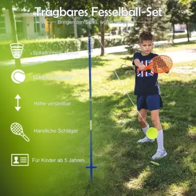 Přenosný tetherballový set 3stupňová výškově nastavitelná sada s míčem twistballová sada