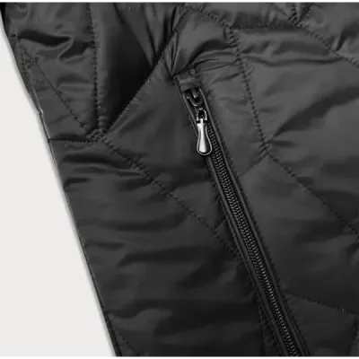 Dámská bunda s odnímatelnou kapucí plus size MODA9268BIG černá