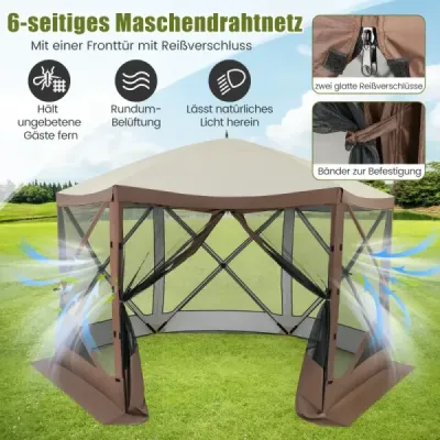 350 x 350 cm pop-up pavilon s přenosnou taškou a síťovanými stěnami Párty stan skládací pavilon Zahradní pavilon