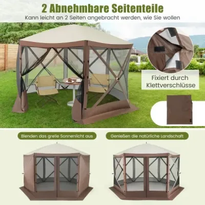 350 x 350 cm pop-up pavilon s přenosnou taškou a síťovanými stěnami Párty stan skládací pavilon Zahradní pavilon