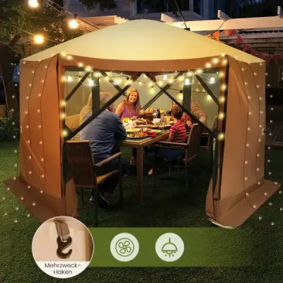 350 x 350 cm pop-up pavilon s přenosnou taškou a síťovanými stěnami Párty stan skládací pavilon Zahradní pavilon