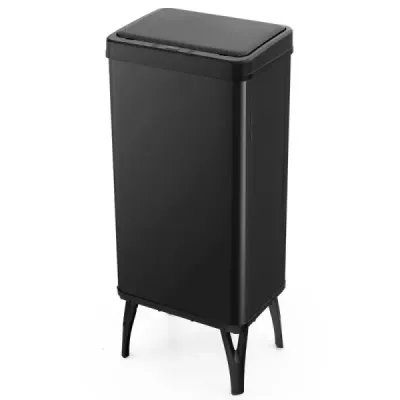 Nerezový odpadkový koš 50 l Automatický odpadkový koš se senzorem pohybu a otevřeným víkem 33,5 x 26 x 83,5 cm Černá barva