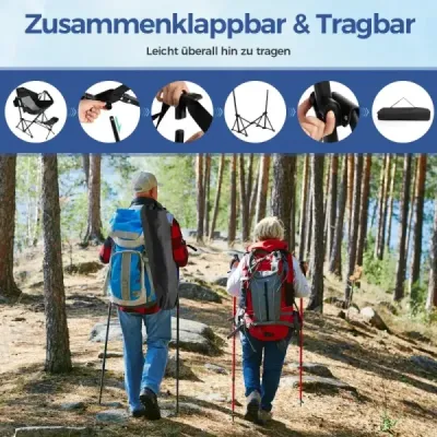 Kempingová židle s opěrkou nohou a nastavitelným opěradlem a opěrkou hlavy a držákem na nápoje Rybářská židle černá
