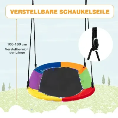 Oválná houpačka s nosností až 300 kg Venkovní houpačka s nastavitelnými lany Dětská houpačka