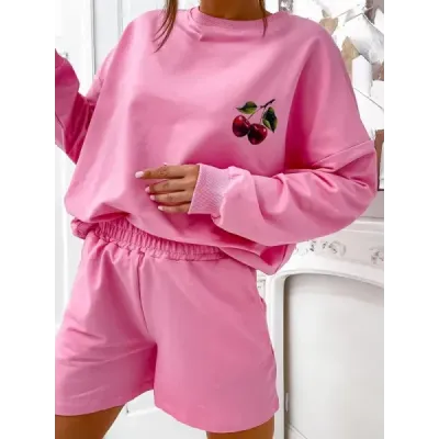 Súprava bavlnená mikina + šortky modave101 růžová