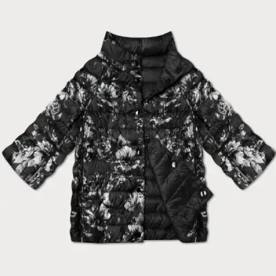 Dámská oboustranná bunda s 3/4 rukávy Minority black/floral (M23-7009-1)