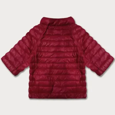 Dámská bunda plus size s 3/4 rukávy Minority MODA7010 červena/květy