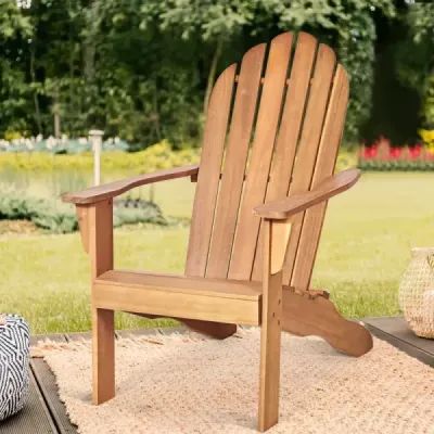 Zahradní židle Adirondack Zahradní křeslo Zahradní nábytek na terasu Bílá/přírodní/šedá-přírodní