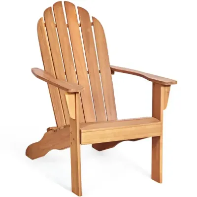 Zahradní židle Adirondack Zahradní křeslo Zahradní nábytek na terasu Bílá/přírodní/šedá-přírodní