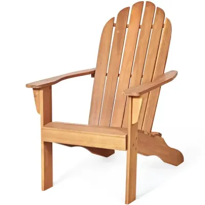 Zahradní židle Adirondack Zahradní křeslo Zahradní nábytek na terasu Bílá/přírodní/šedá-přírodní