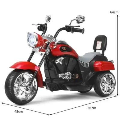 Motorka ve stylu chopperu elektrická motorka dětská motorka 91 x 48 x 64 cm červená + černá