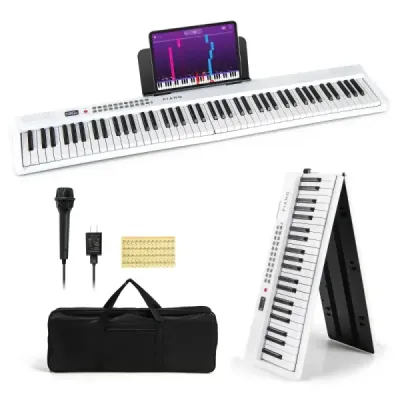88klávesová klaviatura s 1000 rytmy 1000 not Skládací digitální piano Bílá barva