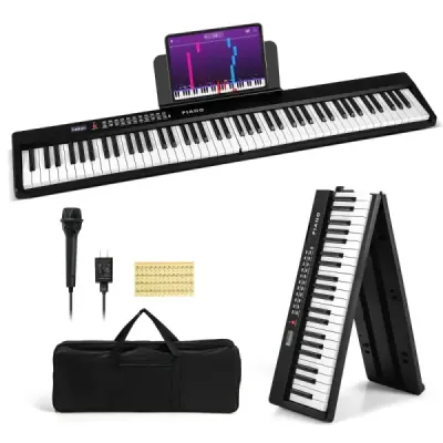 88klávesová klaviatura s 1000 rytmy 1000 not Skládací digitální piano Černá barva