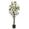 120 cm umělý strom s květinami v květináči Umělý strom bougainvillea Umělé rostliny Bílá 1 kus