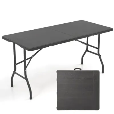 Skládací kempingový stůl s deskou z HDPE a držadlem na přenášení Zahradní stůl skládací stůl 152 x 70 cm