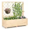 Květinový truhlík s mříží Vyvýšený záhon s mříží a drenážními otvory Přírodní 98 x 35 x 101 cm