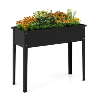 Zvýšený kovový zahradní záhon do 50 kg 100 x 40 x 80 cm černý