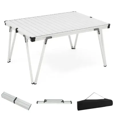 Kempinkový stůl s vodotěsnou deskou a taškou Picnic Table Outdoor Table Silver