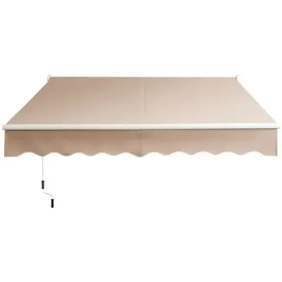 Venkovní zatahovací markýza z voděodolného polyesteru 295 x 250 cm béžová