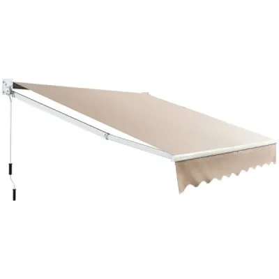 Venkovní zatahovací markýza z voděodolného polyesteru 295 x 250 cm béžová
