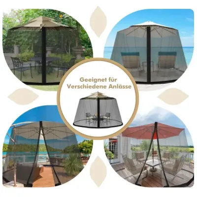 Moskytiéra se 2 dvířky a dvojitým zipem Parasol 12,5 x 2,3 m černá