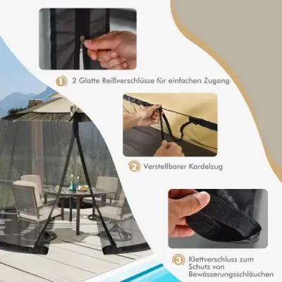 Moskytiéra se 2 dvířky a dvojitým zipem Parasol 12,5 x 2,3 m černá