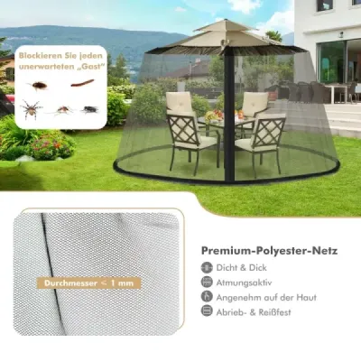 Moskytiéra se 2 dvířky a dvojitým zipem Parasol 12,5 x 2,3 m černá