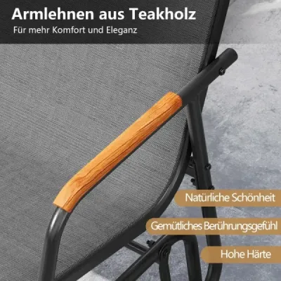 Zahradní lavice pro 2 osoby s jemným klouzavým pohybem a prodyšným látkovým sedákem Houpací lavice