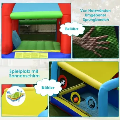 Nafukovací skákací hrad s foukačkou Skákací hrad s dvojitou skluzavkou na zahradu Barevný