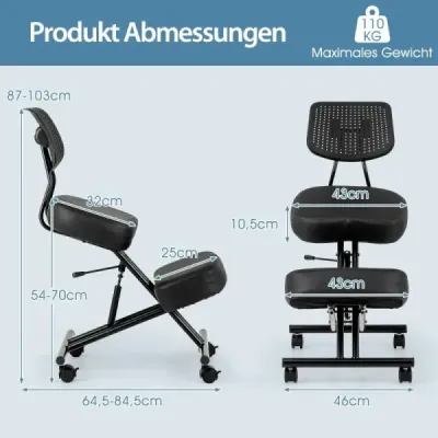 Ergonomická židle na klečení s úhlovým sedákem pro úlevu od bolesti Ortopedická kancelářská židle